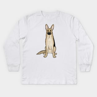 Light Tan and Black German Shepherd Dog | Cute GSD Kids Long Sleeve T-Shirt